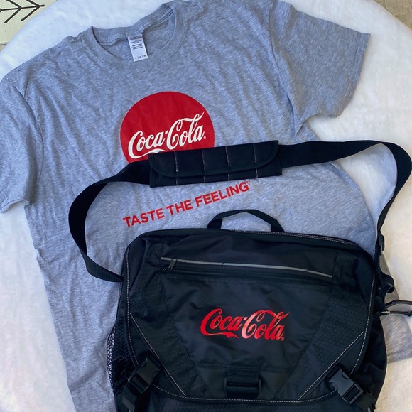 NWOT! Coca-Cola breifcase bag and FREE tshirt (size XL) - Picture 1 of 6